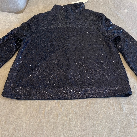 H&M Sequin Navy Blue Top-NWT - Picture 2 of 11